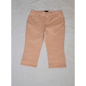 NYDJ Crop Jeans Womens 10 Petite Peach Blush Lift Tuck Stretch Denim Pants NWT